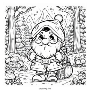 Snow White Coloring Pages Of Grumpy Dwarf In The Forest