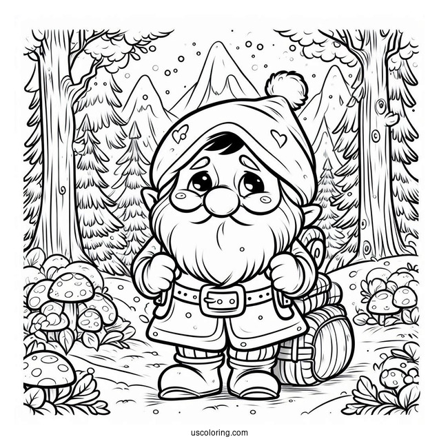 Snow White Coloring Pages Of Grumpy Dwarf In The Forest
