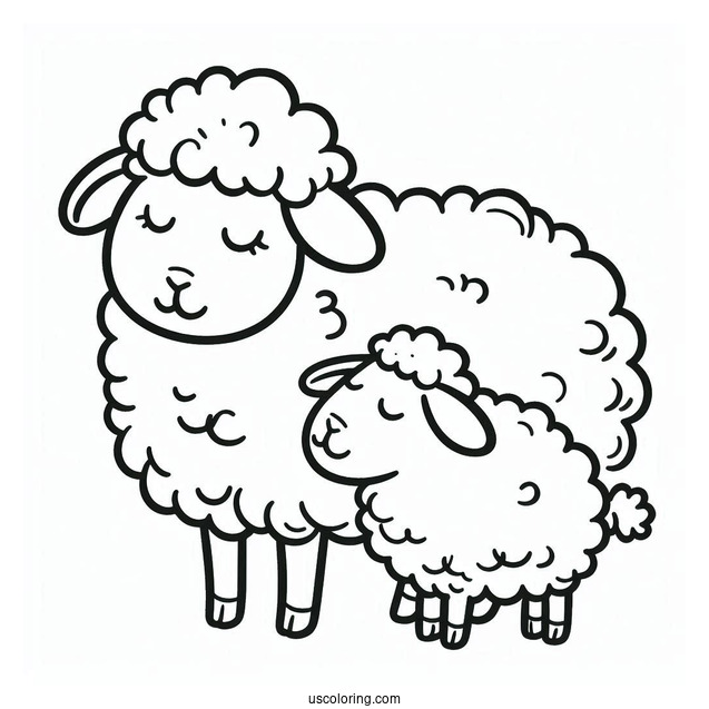 Simple Outline Of Sheep To Color