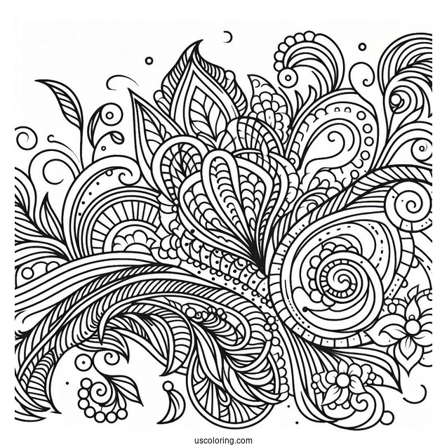 Curved Patterns Coloring Page For Kids