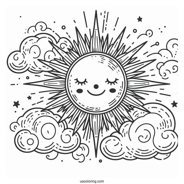 Sun In Cloud To Color