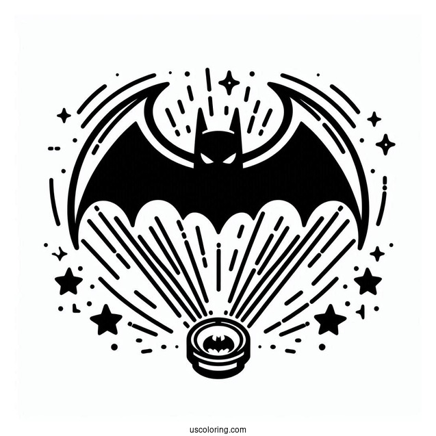 Bat Signal Beam Coloring Sheet For Kids