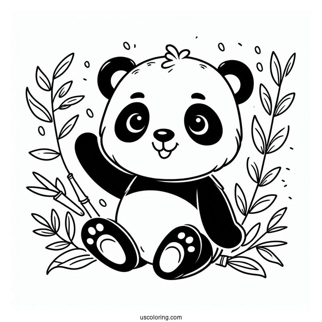 Easy Outline Of Panda To Color