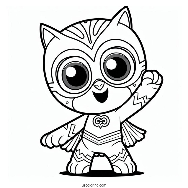 PJ Masks Coloring Page Of Owlette With Arm Up