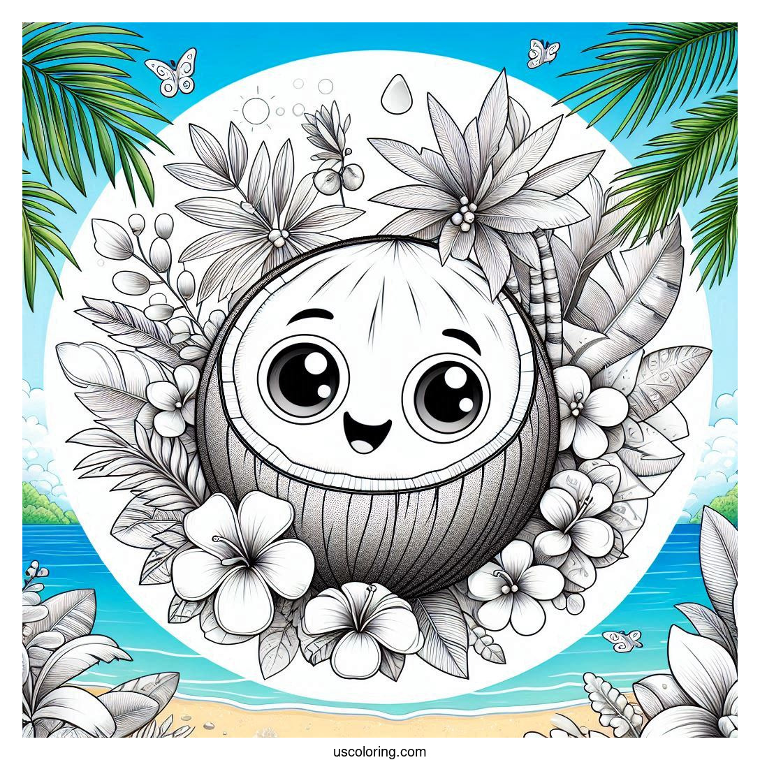 Coconut Coloring Pages Featured Image