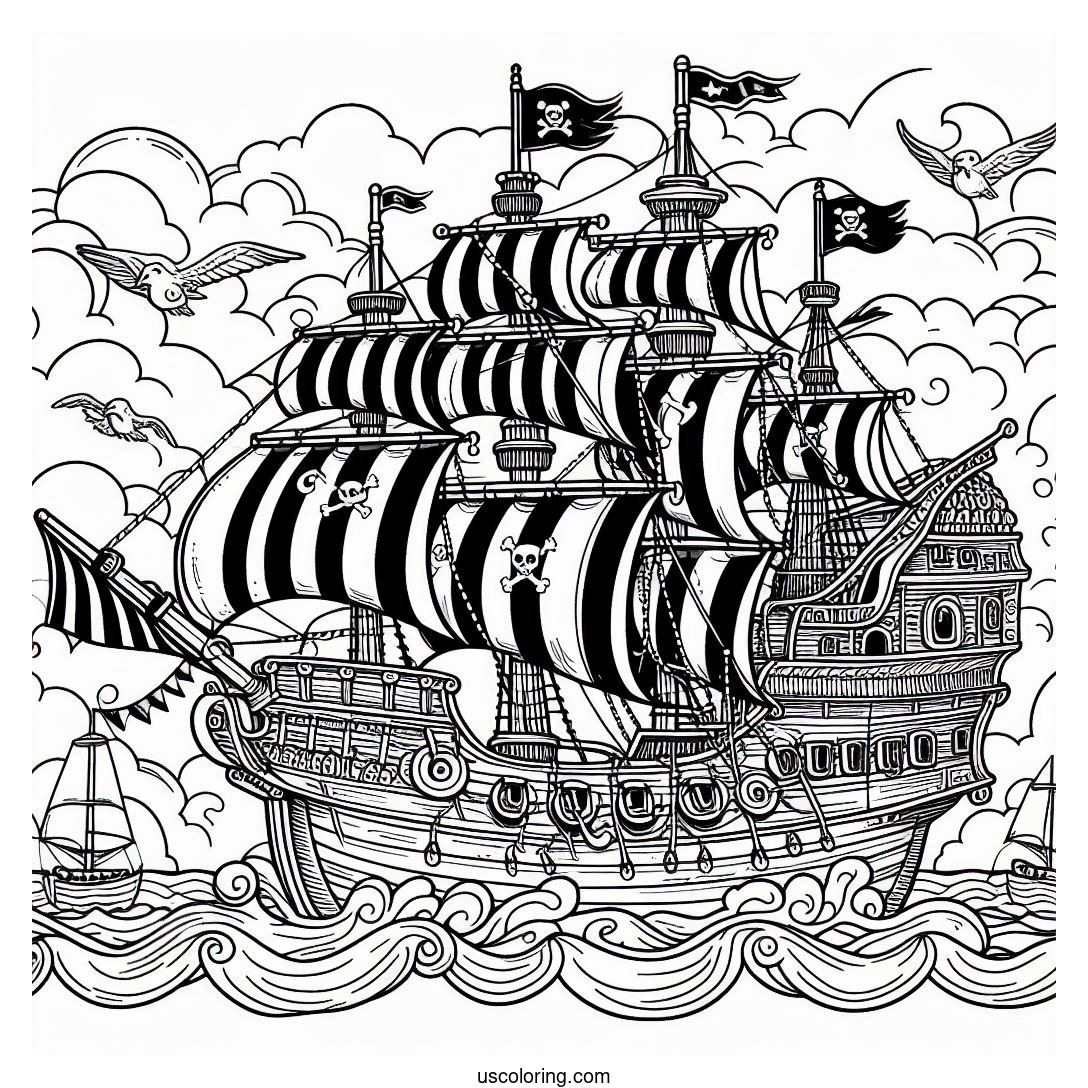 Pirate Ship Coloring Pages Featured Image v2