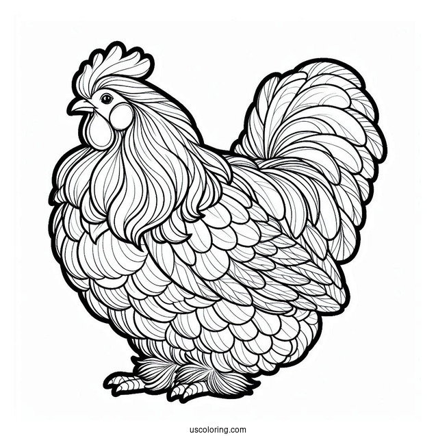 Brahma Chicken Coloring Page