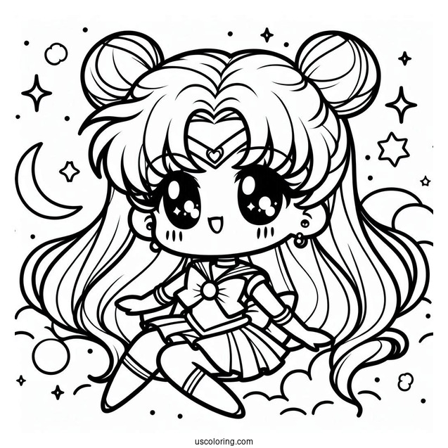 Coloring Sheet Of Kawaii Sailor Mercury