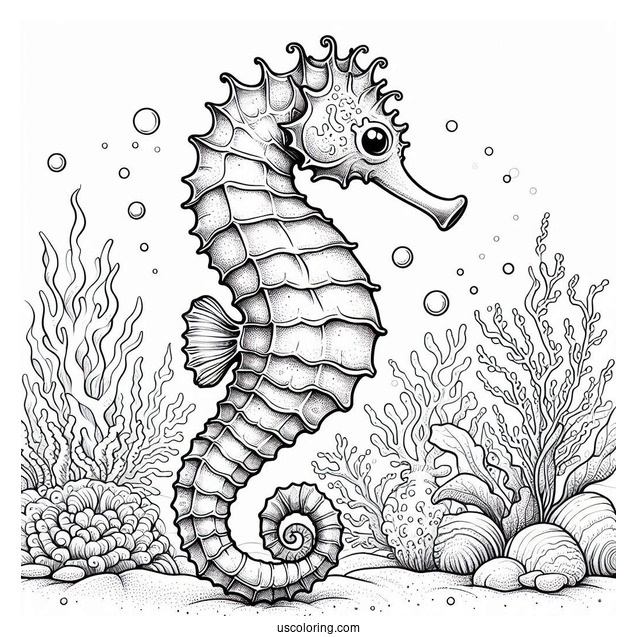 Realistic Seahorse In The Ocean