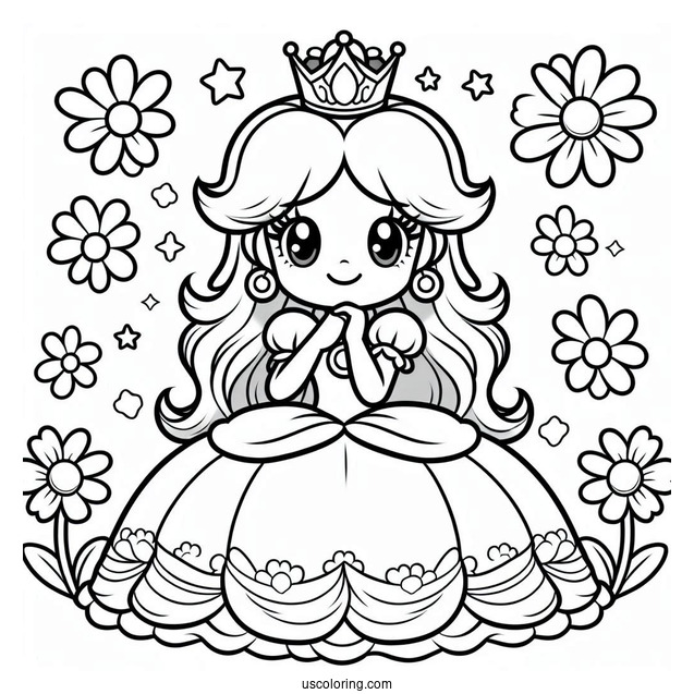 Easy Princess Daisy Coloring Page And Luigi For Kids