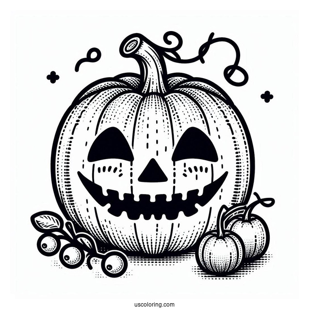 Pumpkin Coloring Page Of Jack O Lantern With Mouth Stitches