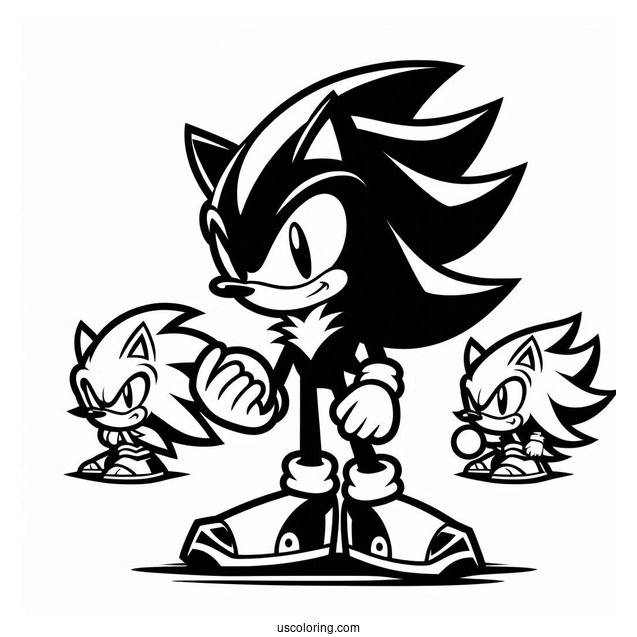 Shadow Coloring Page The Hedgehog, Sonic, And Silver Logos