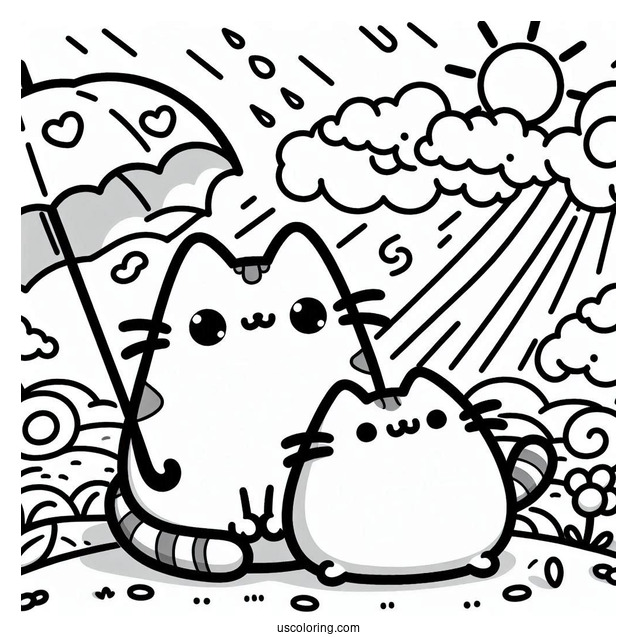 Adorable Pusheen And Stormy In The Sunshine