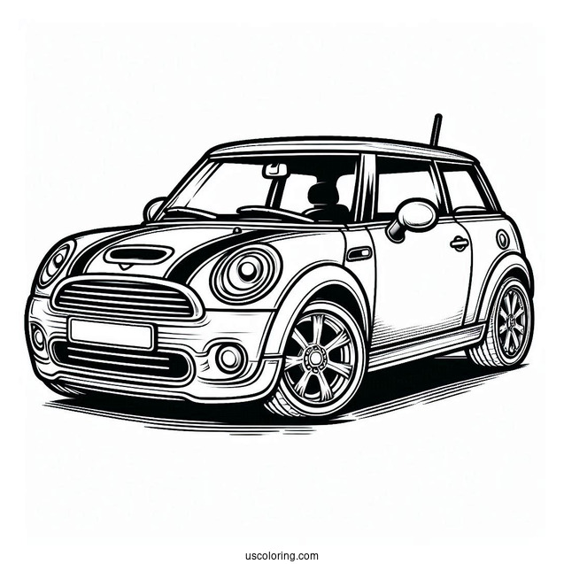 Mini Cooper Car Coloring Sheet
