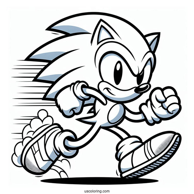 Coloring Sheet Of Sonic Running