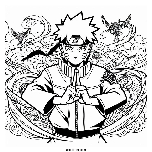 Easy Naruto Coloring Page For Kids