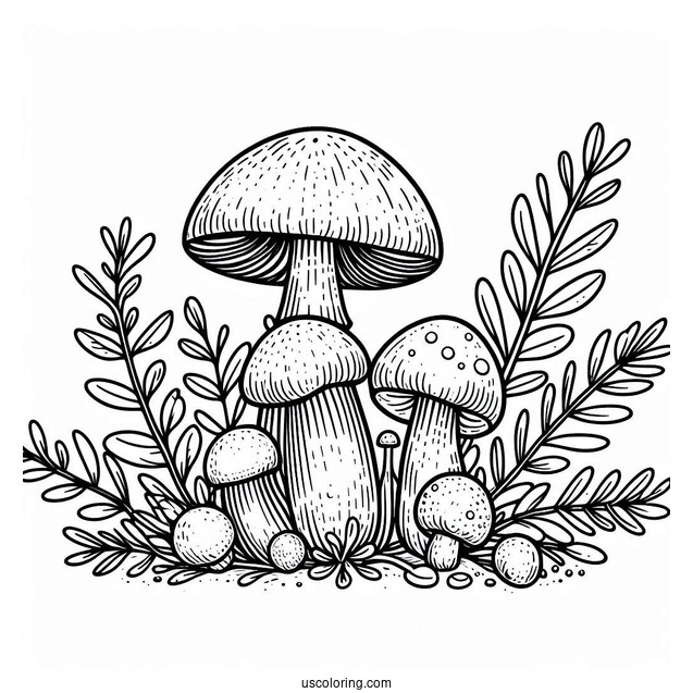 Honeycup Mushroom Coloring Page