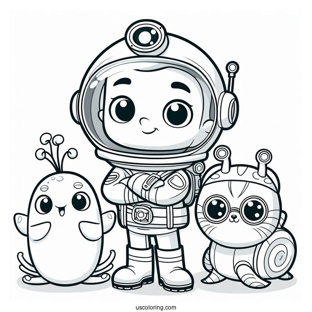 Octonauts Coloring Page Of Captain Barnacle, Shellington, And Vegimals