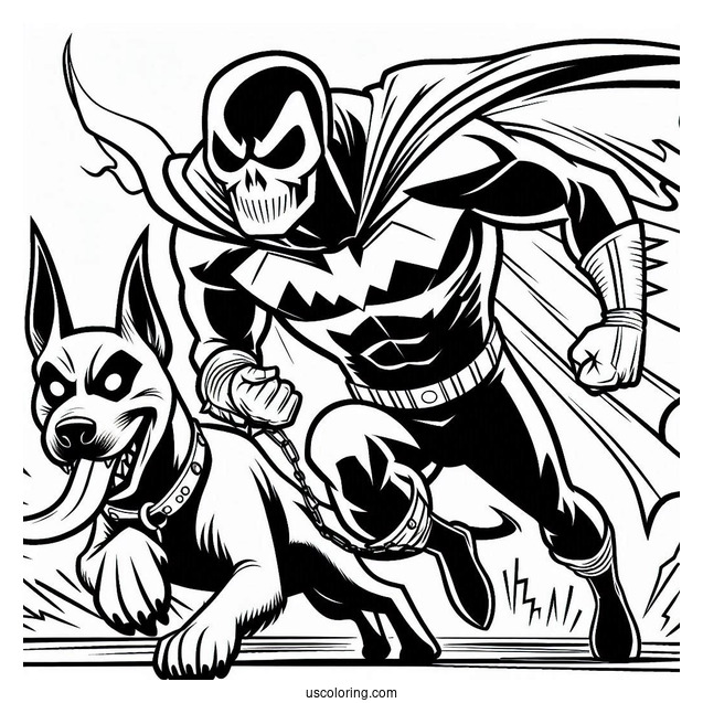 The Phantom With Devil Dog Coloring Sheet