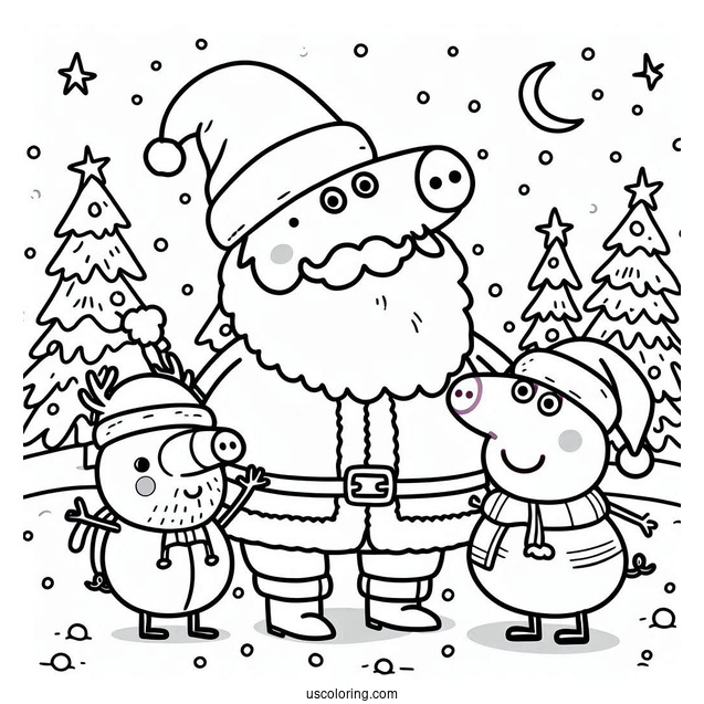 Peppa Pig And George With Santa At Christmas