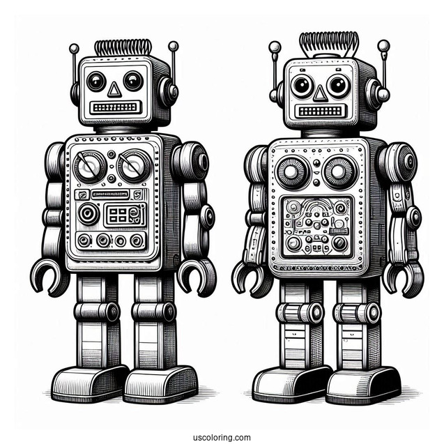 Realistic Retro Toy Robot