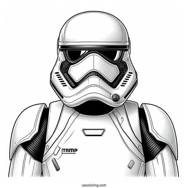 Realistic Stormtrooper Coloring Page Front View
