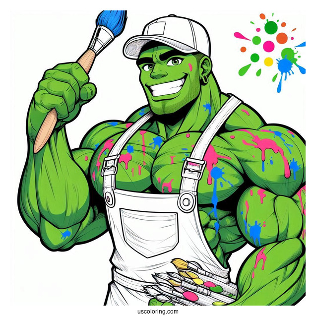 Easy Hulk Coloring Page For Kids