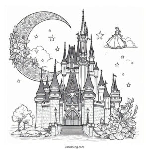 Disney Cinderella Castle Coloring Page