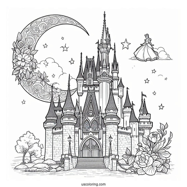 Disney Cinderella Castle Coloring Page