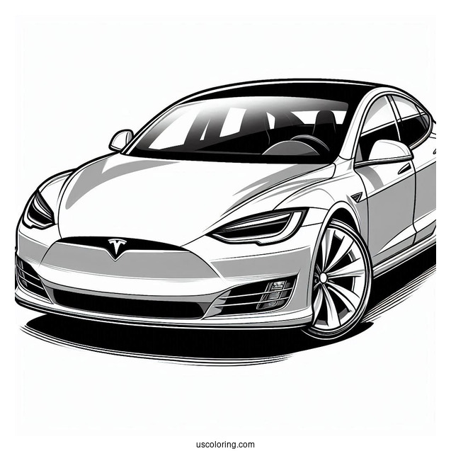 Tesla Model S Coloring Page
