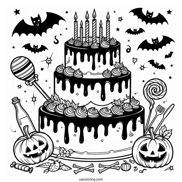 Spooky Tiered Halloween Cake