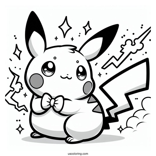 Cool Raichu Coloring Page With Lightning Cheeks