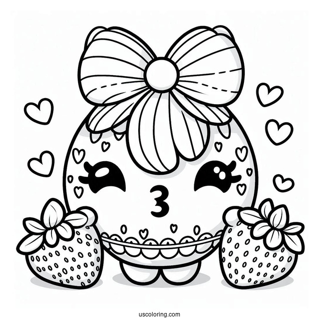 Detailed Coloring Page Of Strawberry Kiss Shopkins