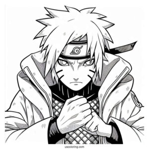 Jiraiya Ruffling Naruto Coloring Page For Kids