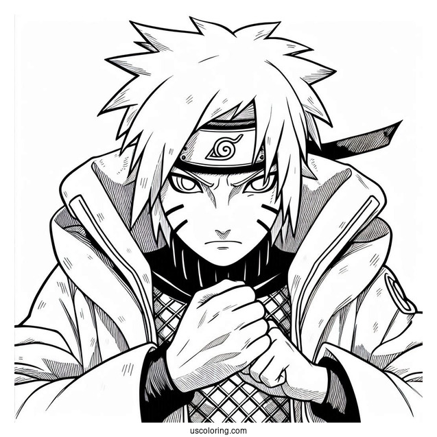 Jiraiya Ruffling Naruto Coloring Page For Kids
