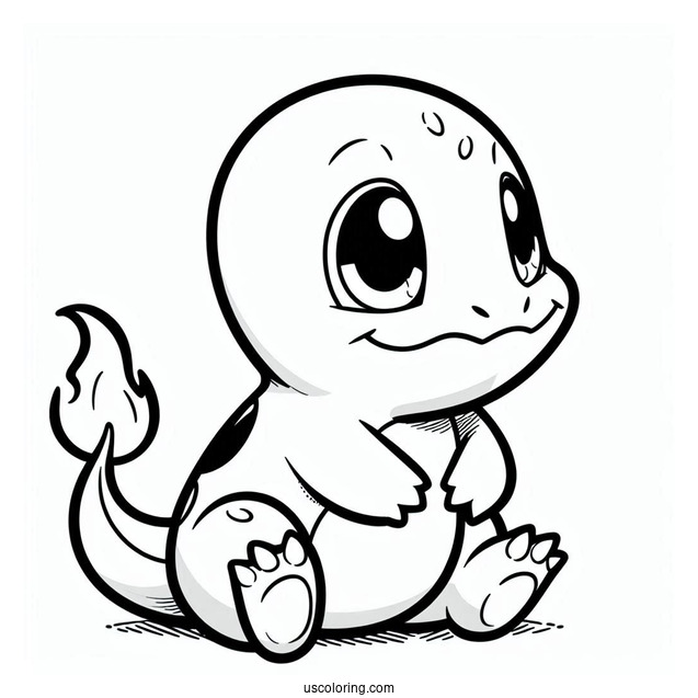 Playful Looking Charmander To Color
