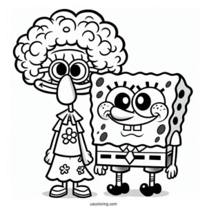 Harold and Margaret SquarePants SpongeBob Coloring Page