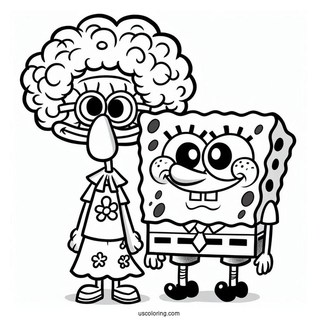 Harold and Margaret SquarePants SpongeBob Coloring Page
