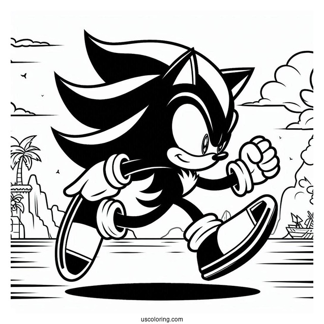 Shadow Coloring Page Running In Angel Island