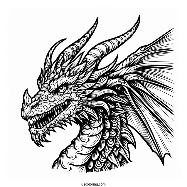 Detailed Dragon Face To Color