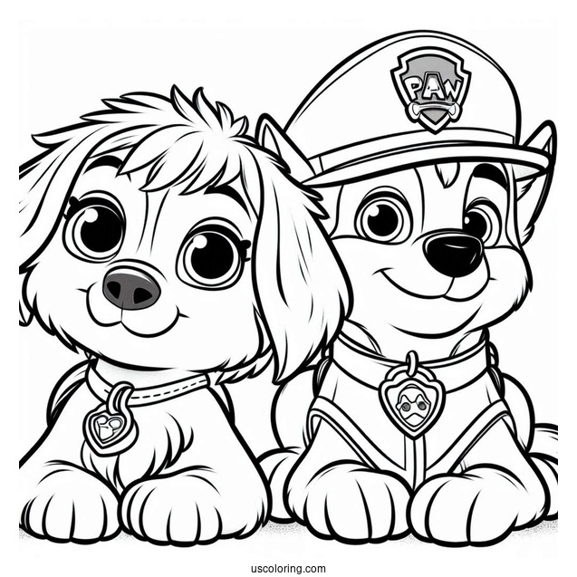 Everest And Skye Coloring Page