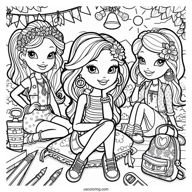Polly Pocket Coloring Page Hanging Out With Shani Smith And Lila Draper