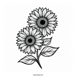 Simple Sunflower Coloring Sheet