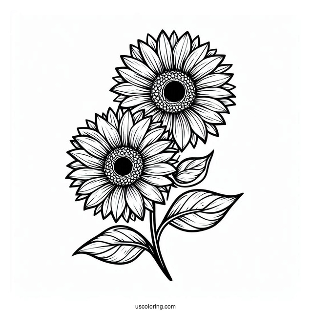 Simple Sunflower Coloring Sheet
