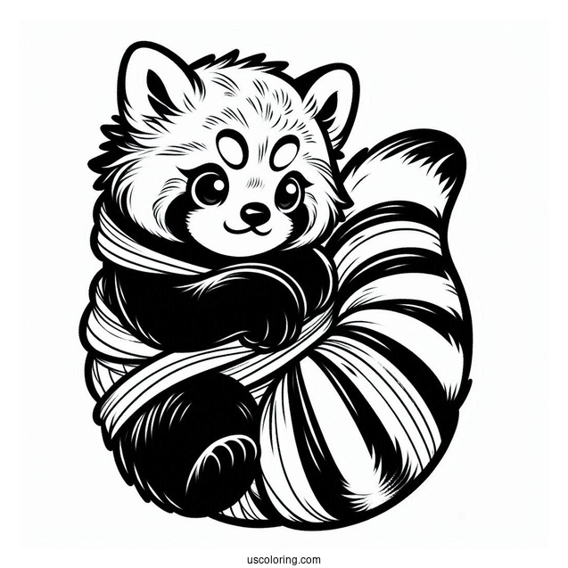 Red Panda With Tailed Wrapper Around