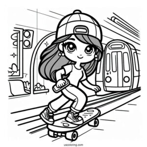 Cute Subway Surfers Coloring Page Amira