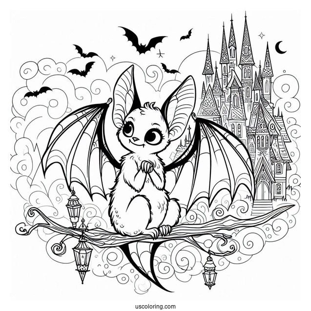 Bat Coloring Page Of Hotel Transylvania Bartok Outline