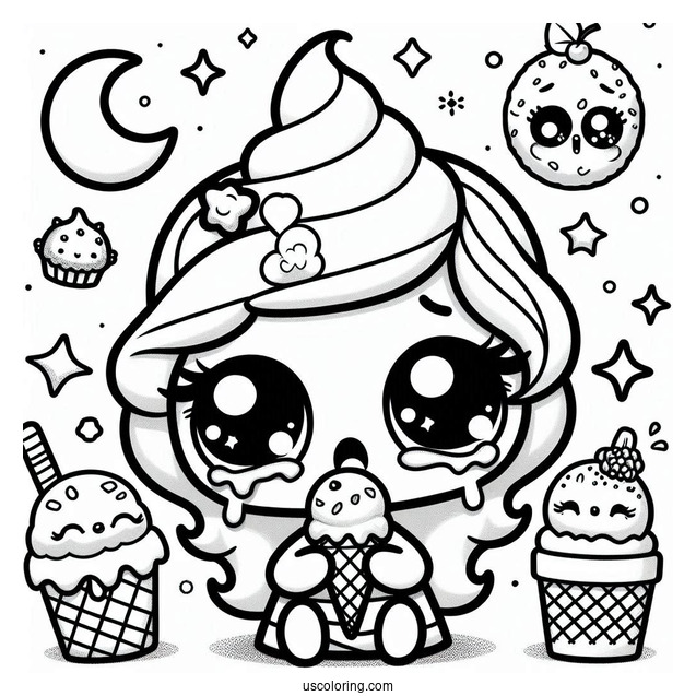 Ice Cream Dream Shopkins Crying For Coloring