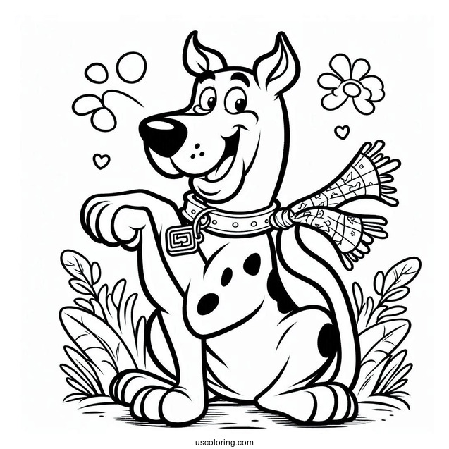 Scooby-Doo With Scooby Snax To Color For Kids