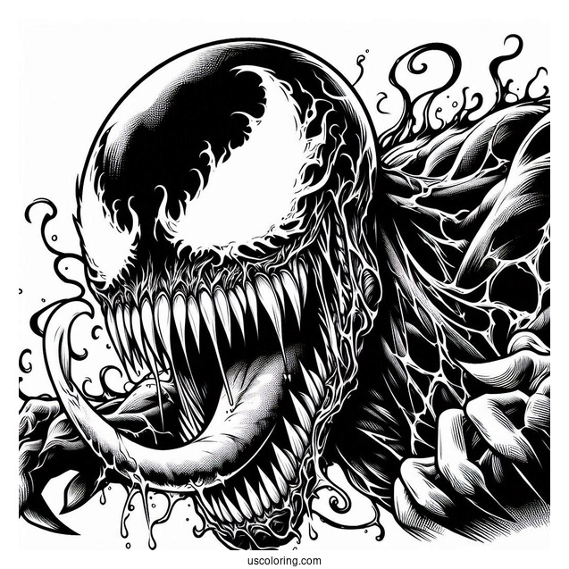 Close Up Of Growling Carnage Coloring Page